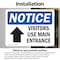 Signmission Visitors Use Main Entrance Up Arrow Sign, Vinyl Decal, 5in W x 3.5in L, 2PK OS-2PACK-NS-D-35-L-18885 - alternate 3
